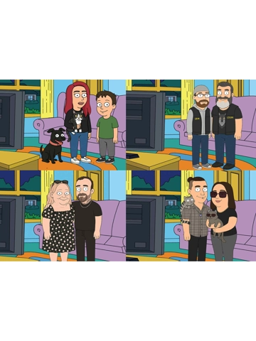 A4 Custom Personalised Animated Family Guy Illustrative Portrait