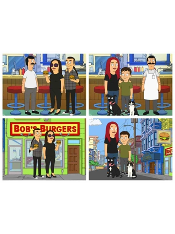 A4 Custom Personalised Animated Bobs Burgers Illustrative Portrait