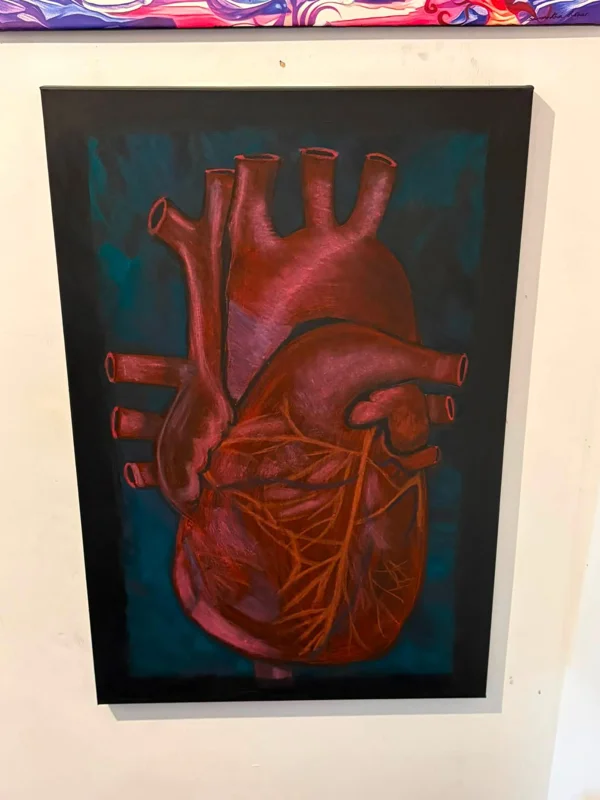 Heart Exposed — Acrylic Paint & Oil Pastels on Canvas