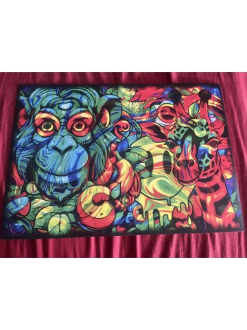 A3 Matt Poster Print Psychedelic Monkey Business A3 Matt Poster Print Psychedelic Monkey Business