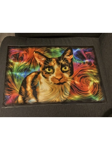 A3 Matt Poster Print Psychedelic Kitty A3 Matt Poster Print Psychedelic Kitty