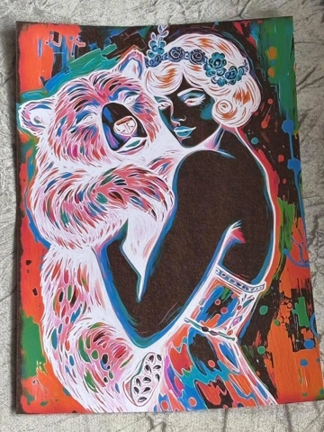 A4 Print Bear Lady A4 Print Bear Lady