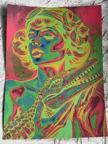 A4 Print Crocodile Lady A4 Print Crocodile Lady