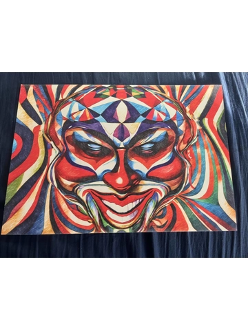 A3 Matt Poster Print Distorted Clown Face