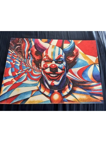 A3 Matt Poster Print Distorted Clown Head