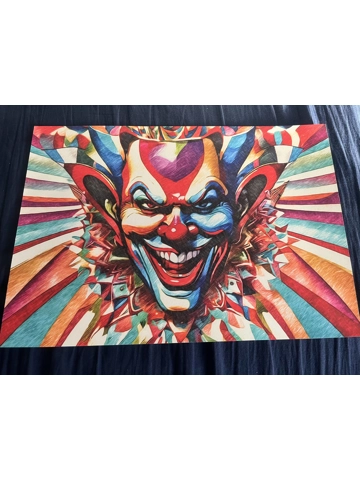 A3 Matt Poster Print Distorted Evil Clown Face