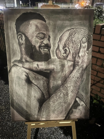Charcoal Portrait On Canvas