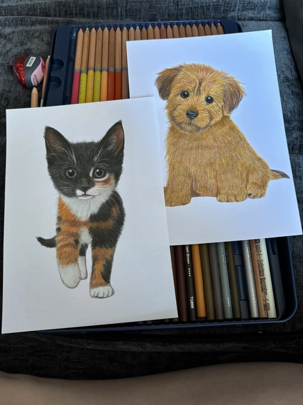 A5 Coloured Pencil Pet Portraits
