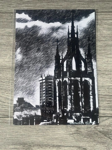 A5 Print Biro Sketch Of Newcastle #8