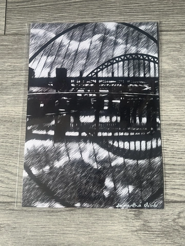 A5 Print Biro Sketch Of Newcastle #1