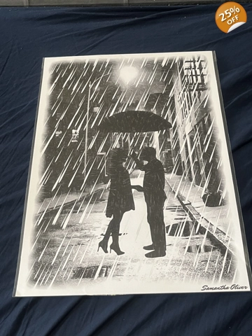 A3 Matt Poster Print Raindrop Lovers