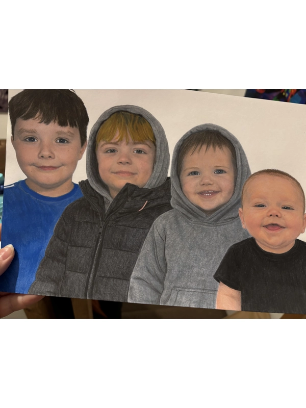 A4 Coloured Pencil People Portraits