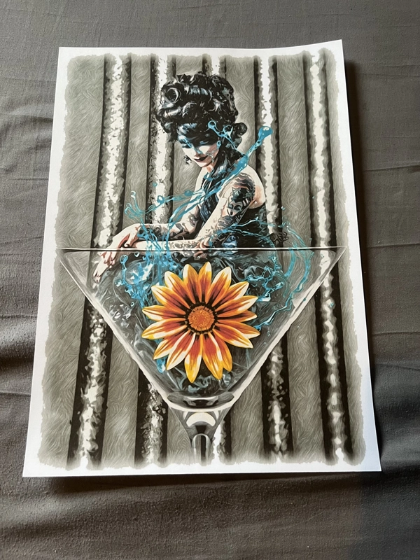 A4 Print Badass In Martini Glass