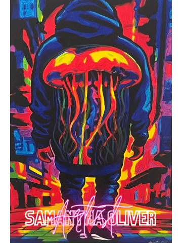 30x20 Inch Canvas Print Jellyfish Man