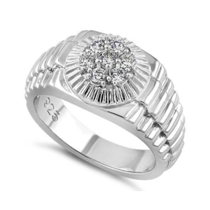 Silver Men's Premium CZ Ring