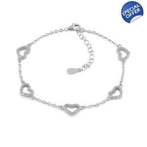 Clear Heart charm bracelet