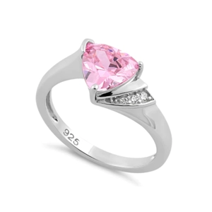 Elegant Trillion Cut Pink Ring