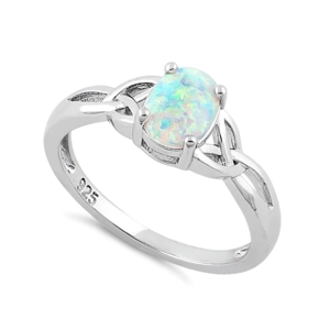 Charmed White Lab Opal Ring