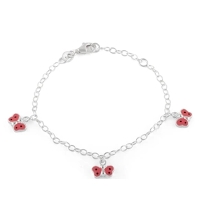 3 Multi Color Enamel Butterfly Bracelet