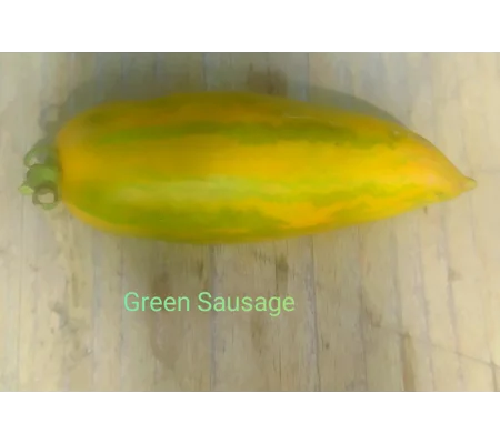 Green sausage, salad, 15 seeds.