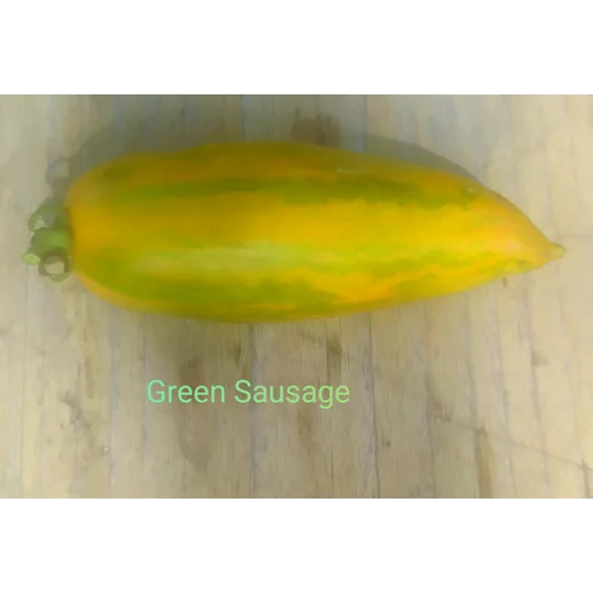 Green sausage, salad, 15 seeds.