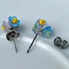 Forget-me-Not, Stud earrings, yellow