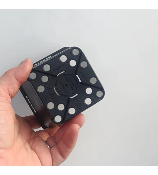 Square pot, 9x9x9,5 cm, plastic, black