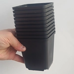 Square pot, 9x9x9,5 cm, plastic, black