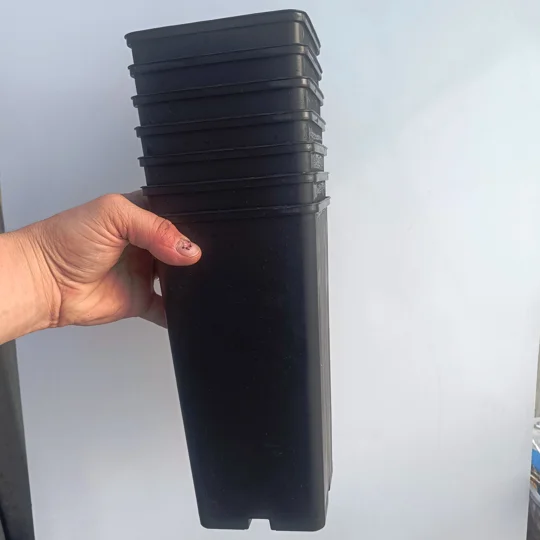 Square pot, 11,5x11,5x21,5, plastic, black
