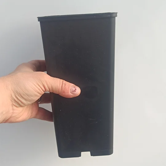 Square pot, 11,5x11,5x21,5, plastic, black