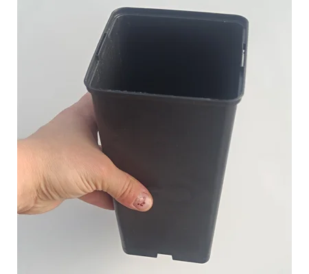 Square pot, 11,5x11,5x21,5, plastic, black