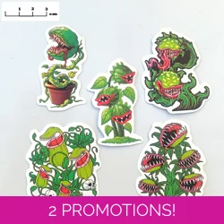 Counting Hungry plants, pack or 5 stickers