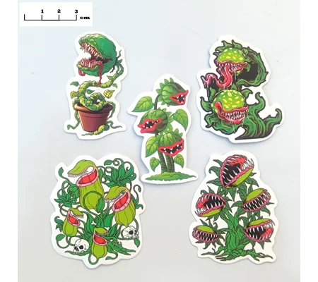 Counting Hungry plants, pack or 5 stickers