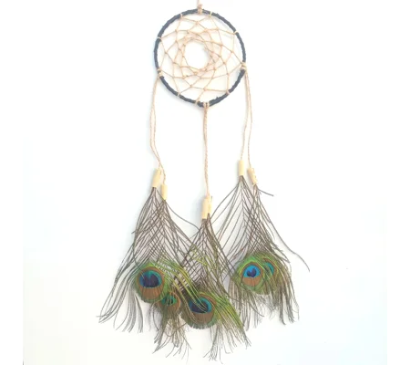 Dreamcatcher, peacock, natural materials