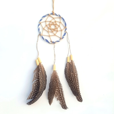 Dreamcatcher, guineafowl, natural material