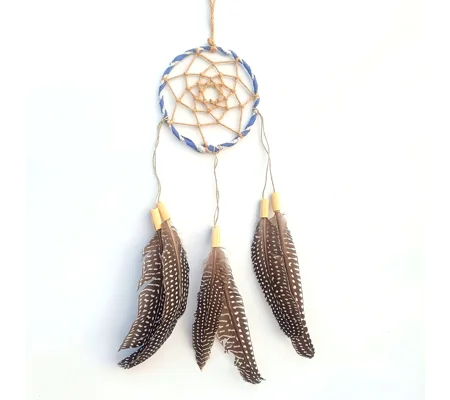 Dreamcatcher, guineafowl, natural material