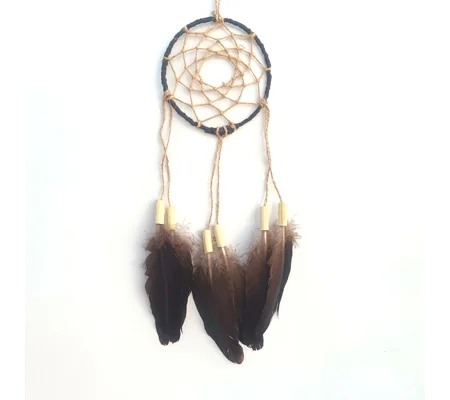 Dreamcatcher, peacock black wing, natural materials