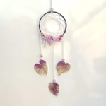 Flower Dreamcatcher, purple, handmade