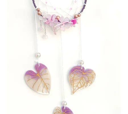 Flower Dreamcatcher, purple, handmade