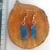 Fishbone, earrings blue & transparent