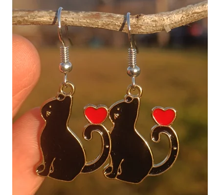 I love you Cat earrings