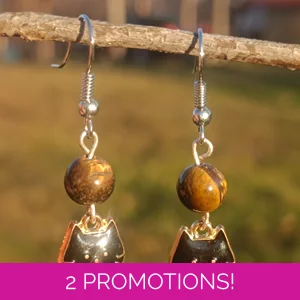 Tiger Tom cat earrings