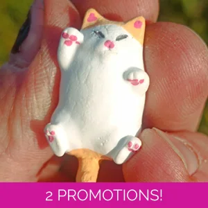 Chubby cat magnet, ginger & ..