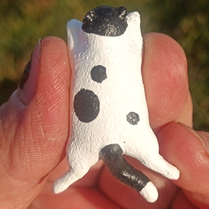 Sleeping cat magnet, black & white