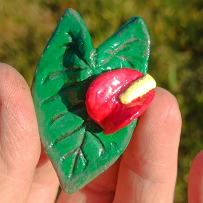 Anthurium fridge magnet