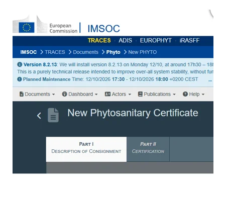 Phyto certificate - non EU customers