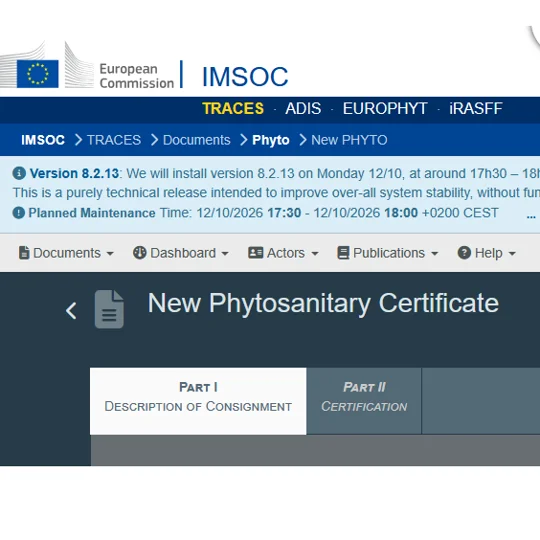 Phyto certificate - non EU customers