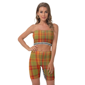 Traditional Madras & Houndstooth Pattern On Pattern Breast..
