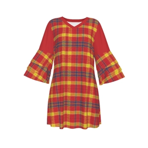 Madras Patterned Raglan Sleeve Dresses