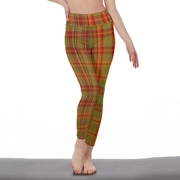 Traditional Madras Patterned Women's High Waist Leggings | Side Stitch Closure 1